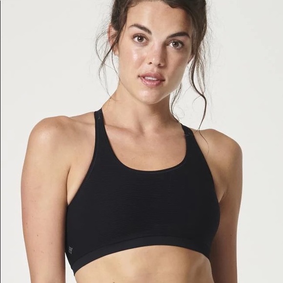 Nux Black Shapeshifter Ribbed Active Bra NWT - Picture 4 of 5